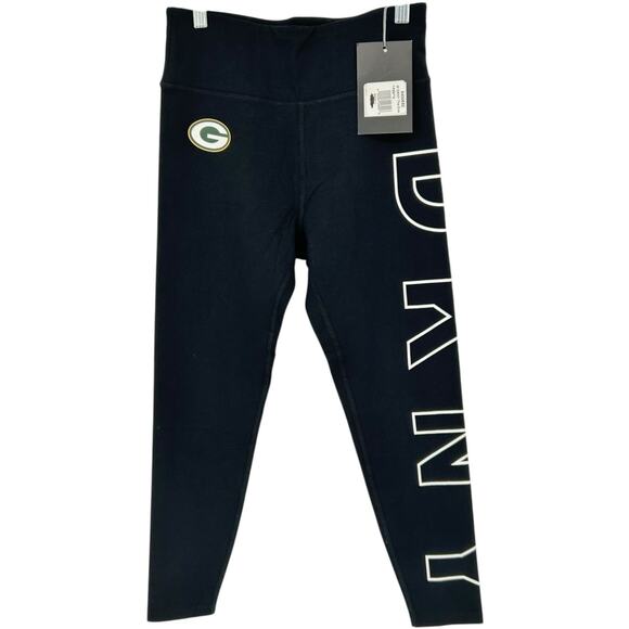 NWT Women's Black DKNY NFL Green Bay Packers Football The Eva Legging Sz Small - Picture 1 of 10